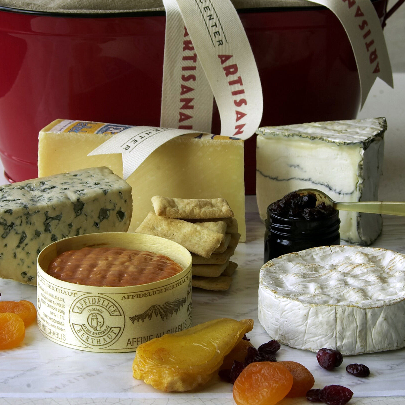 Artisanal Cheese Gift Basket - Classic Red Tin Collection